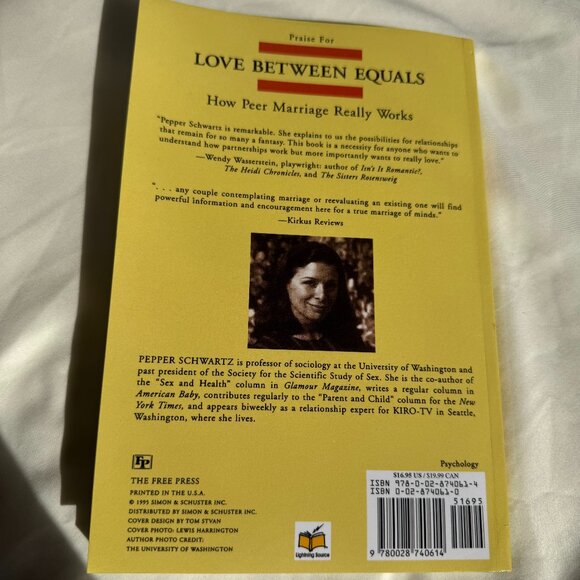 EUC, Love Between Equals: How Peer Marriage Really Works Book by Pepper Schwartz - Picture 4 of 10